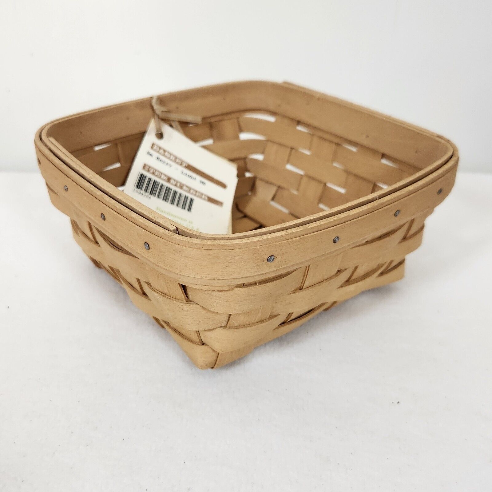 New Longaberger 2011 Small Berry Basket Light Warm Brown Basket+Product Cards