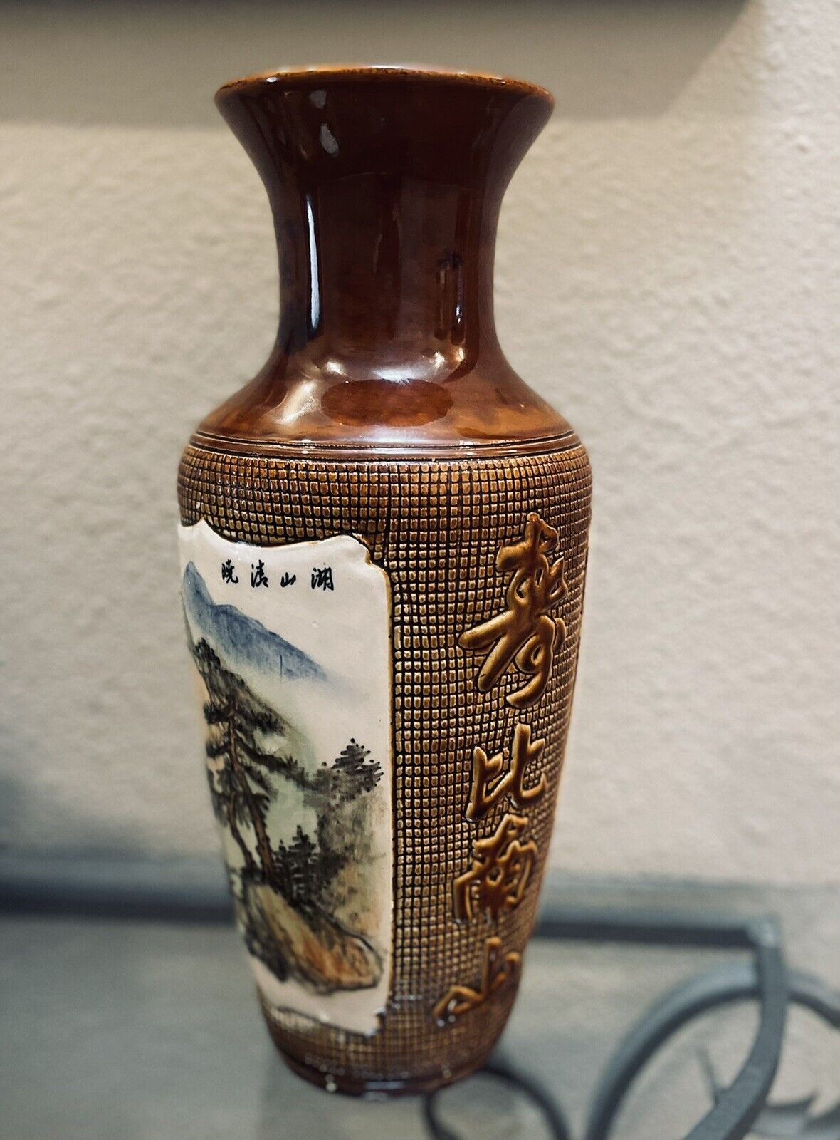 VTG EARLY 20TH CENTURY YUANGAO MOUNTAINS &FLORAL CHINESE VASE SIZE 16’