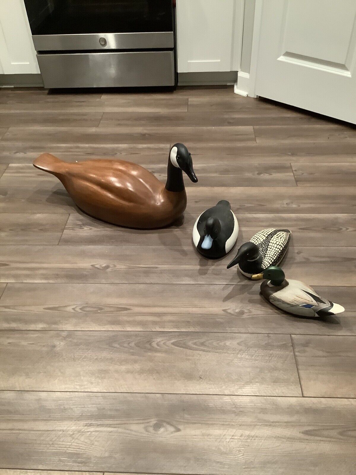 Hand Carved Canada Goose Duck Decoy Lot Set Canadian Geese Mallard 