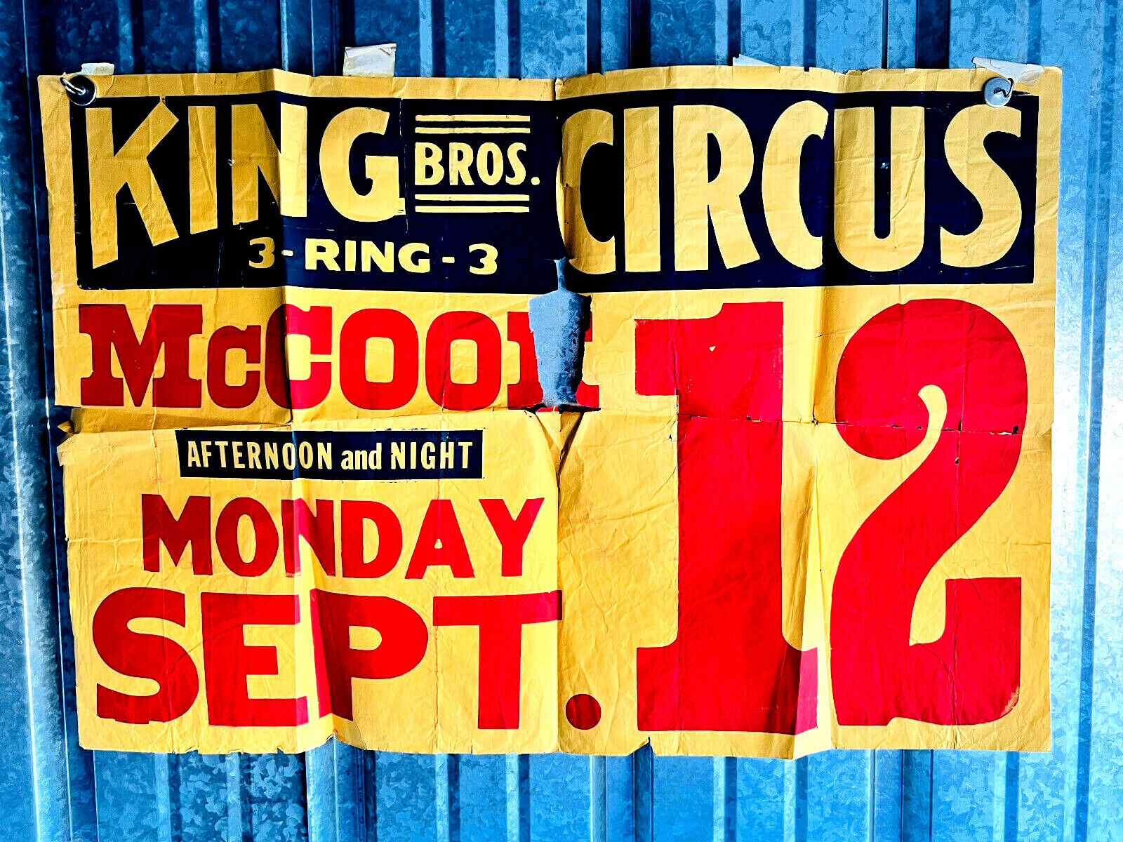 1940s King Bros McCook NE 3-ring  Poster circus carnival bette leonard