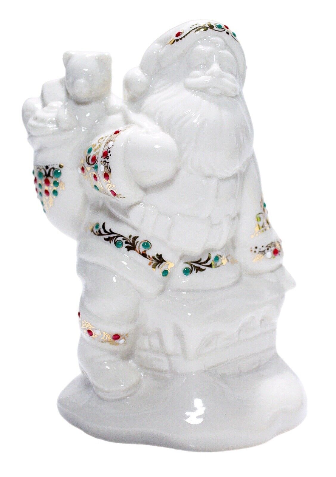 LENOX China Jewels Jeweled 1996 Santa\'s Visit Christmas Porcelain Figurine