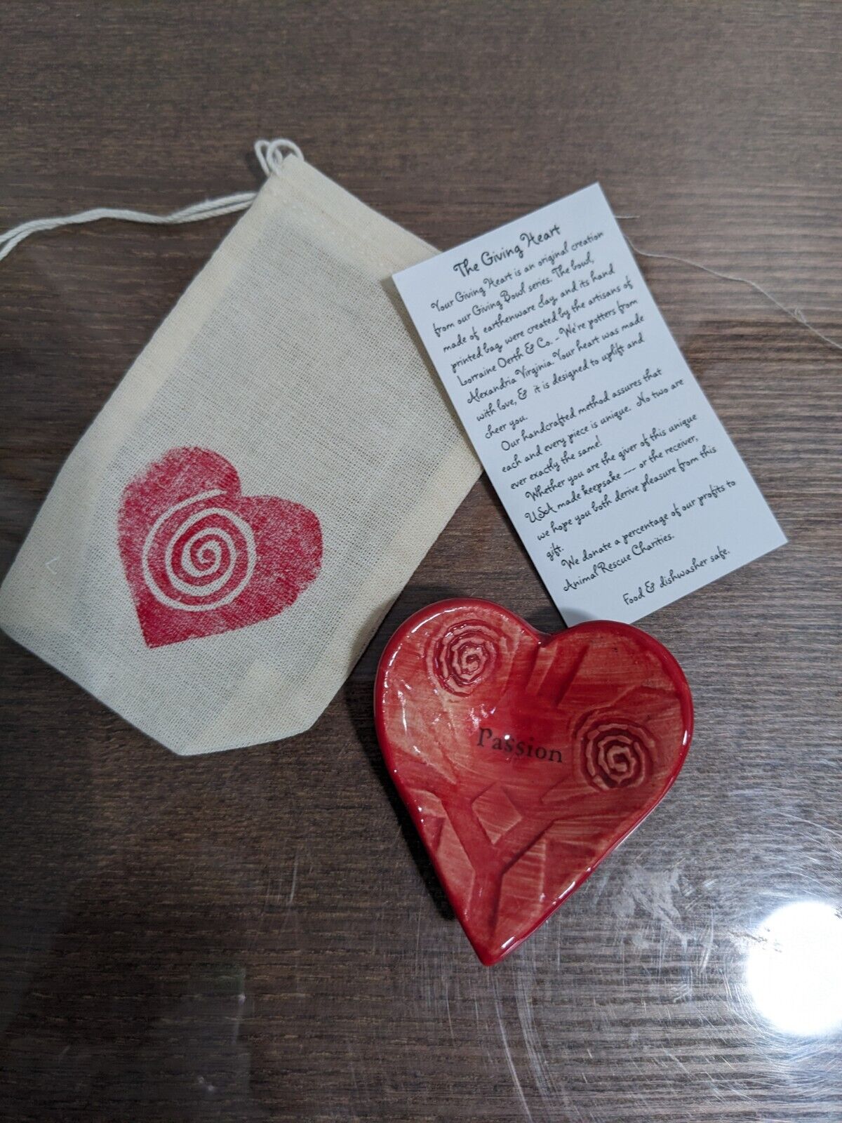 Ceramic Heart Dish from The Giving Heart Red Small Gift
