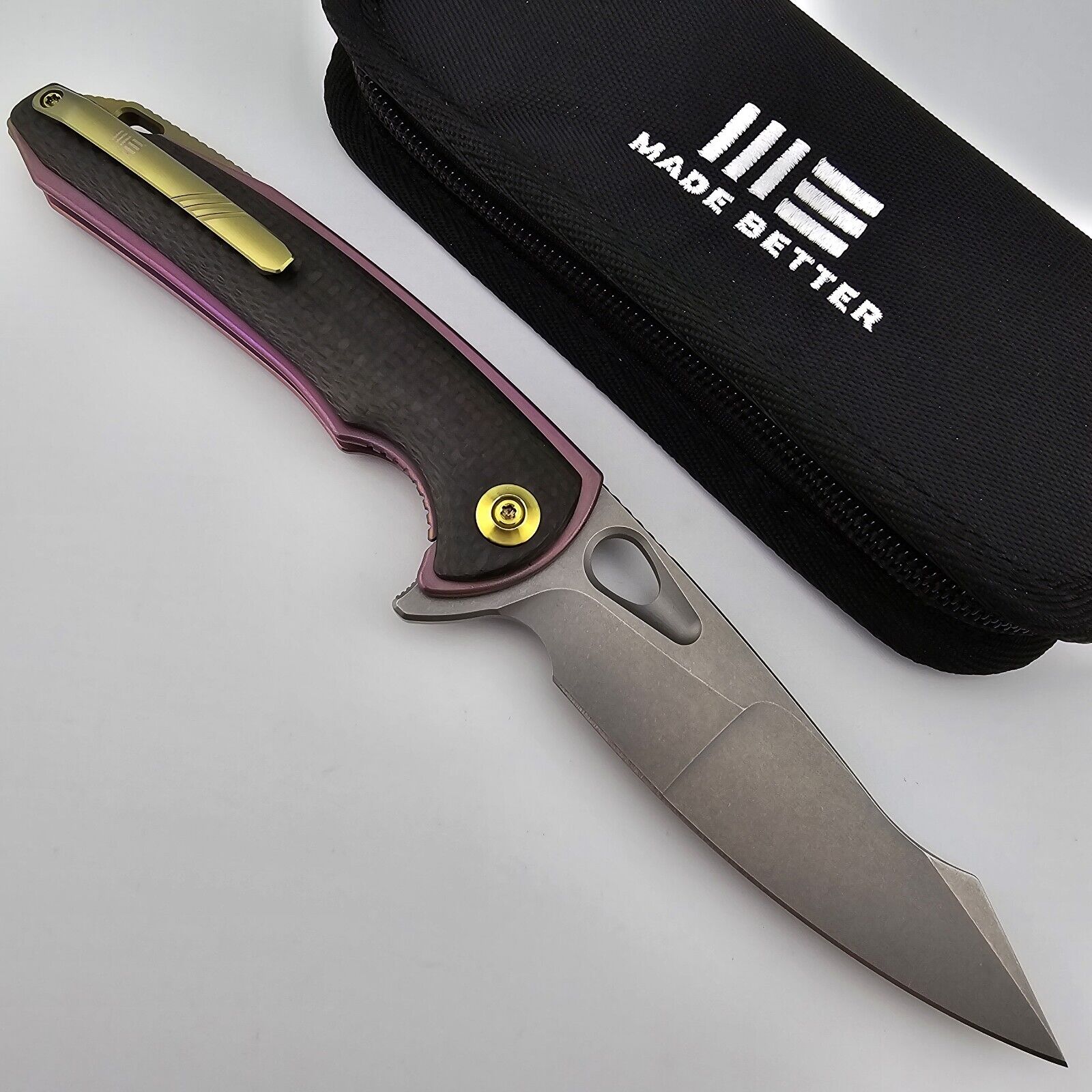WE Knife Yucha Folding Knife Titanium & Carbon Fiber Handles S35VN Blade 810C