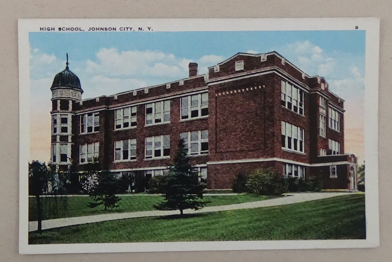Vintage 1920's High School, Johnson City, NY Unused Postcard #960