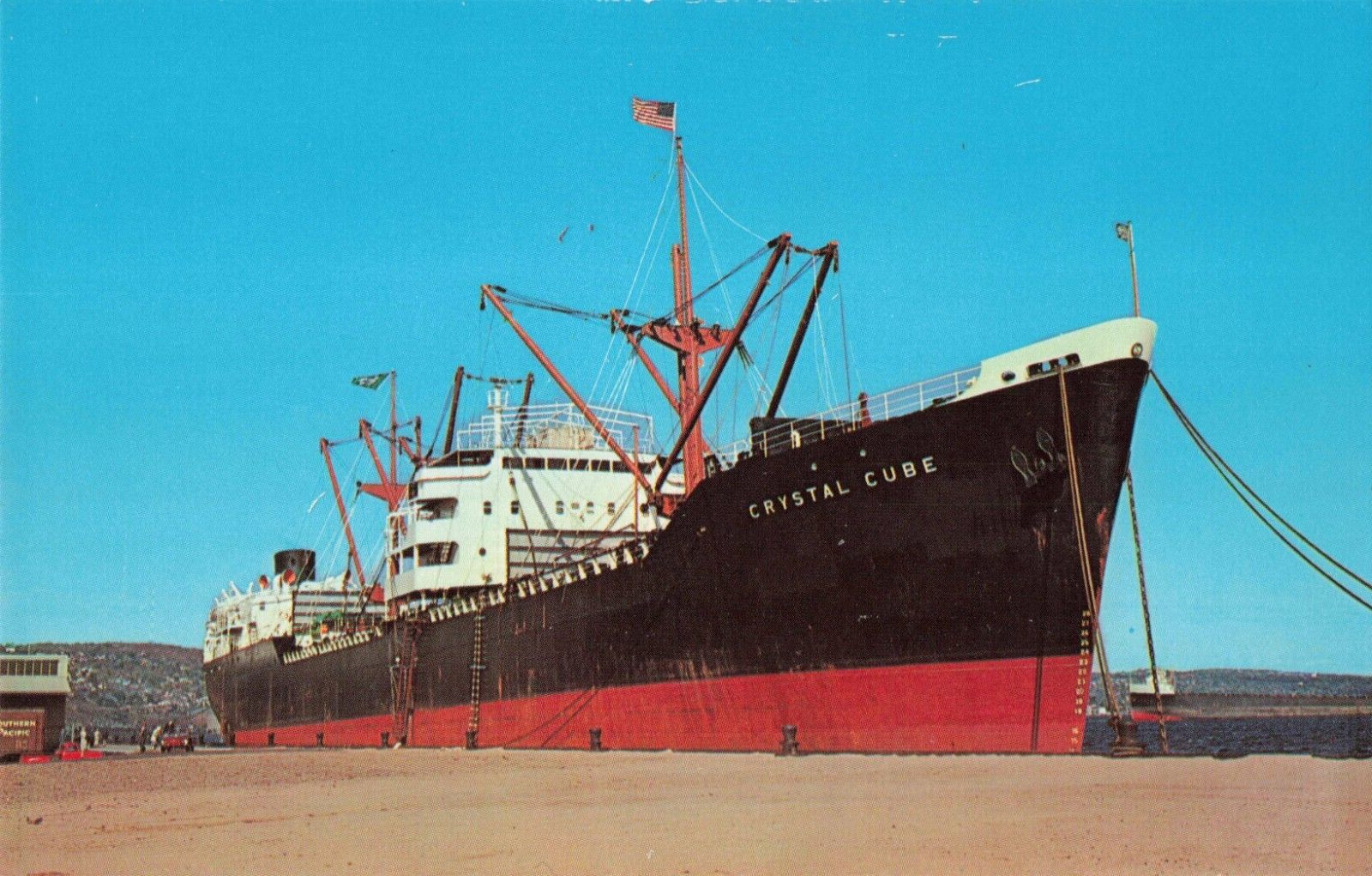 Duluth MN, Port Terminal Crystal Cube Freighter Ship Harbor, Vintage Postcard