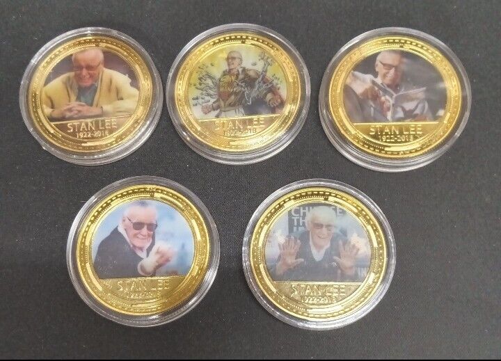 Stan Lee Commemorative Coins Lot Of Five