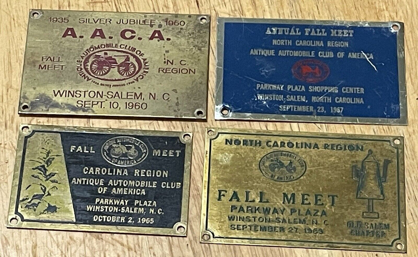 Antique Automobile Club Of America Plaques, Winston-Salem 1960, 65, 67, & 69.