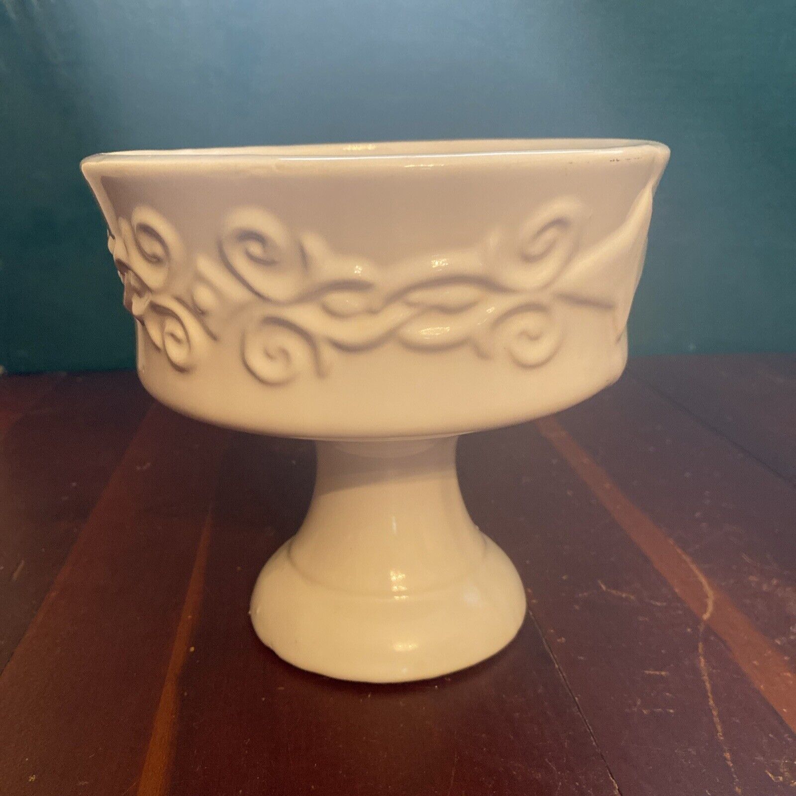 Vintage Glazed Pottery Planter MCM Flower Pot Footed Urn USA Pottery
