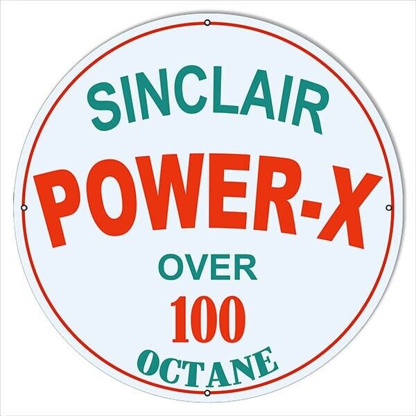 30 Round Sinclair Power-X Motor Oil Sign