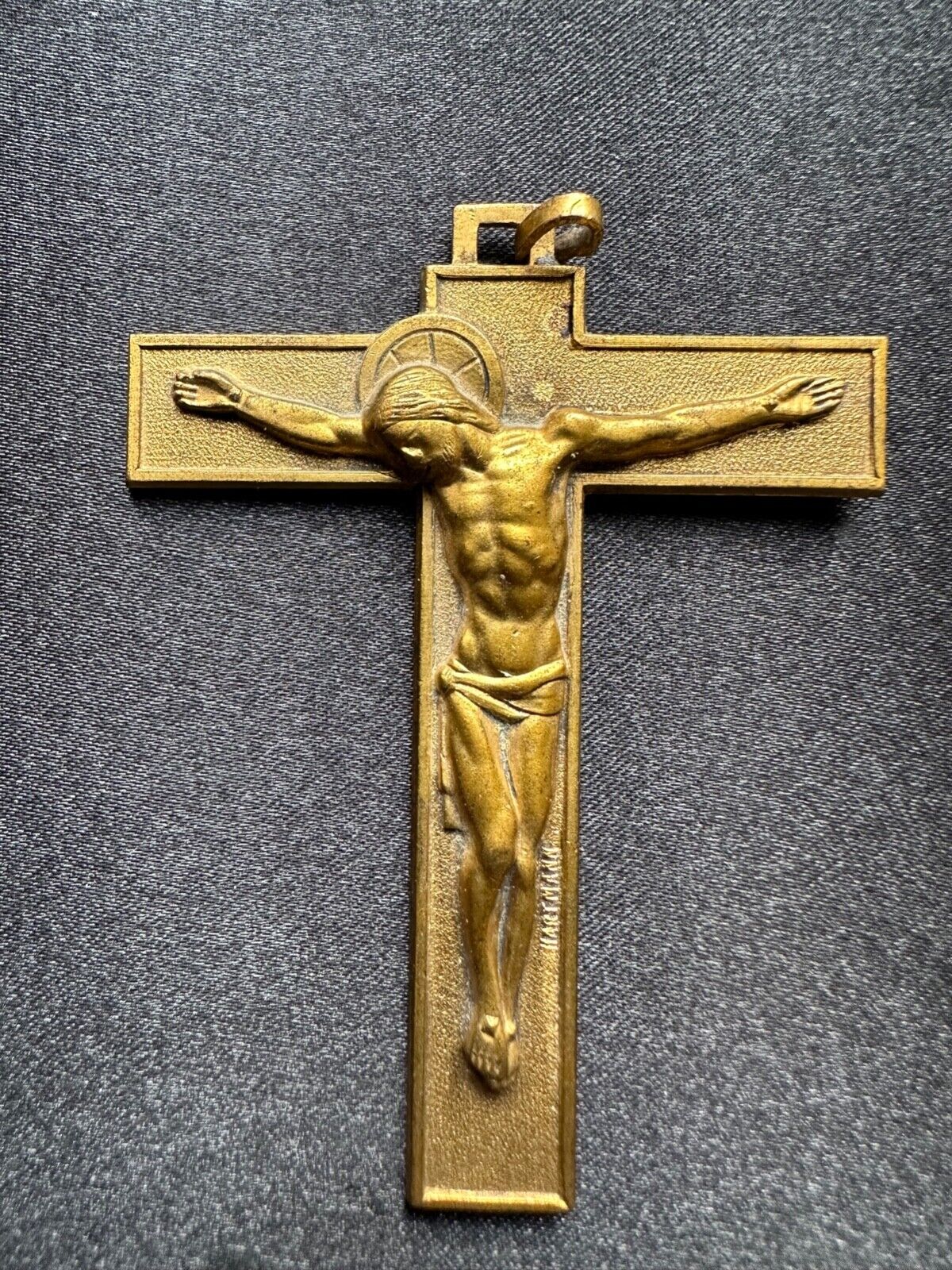 Beautiful Antique  Religious Cross Pendant by Hartmann, Signed 3\