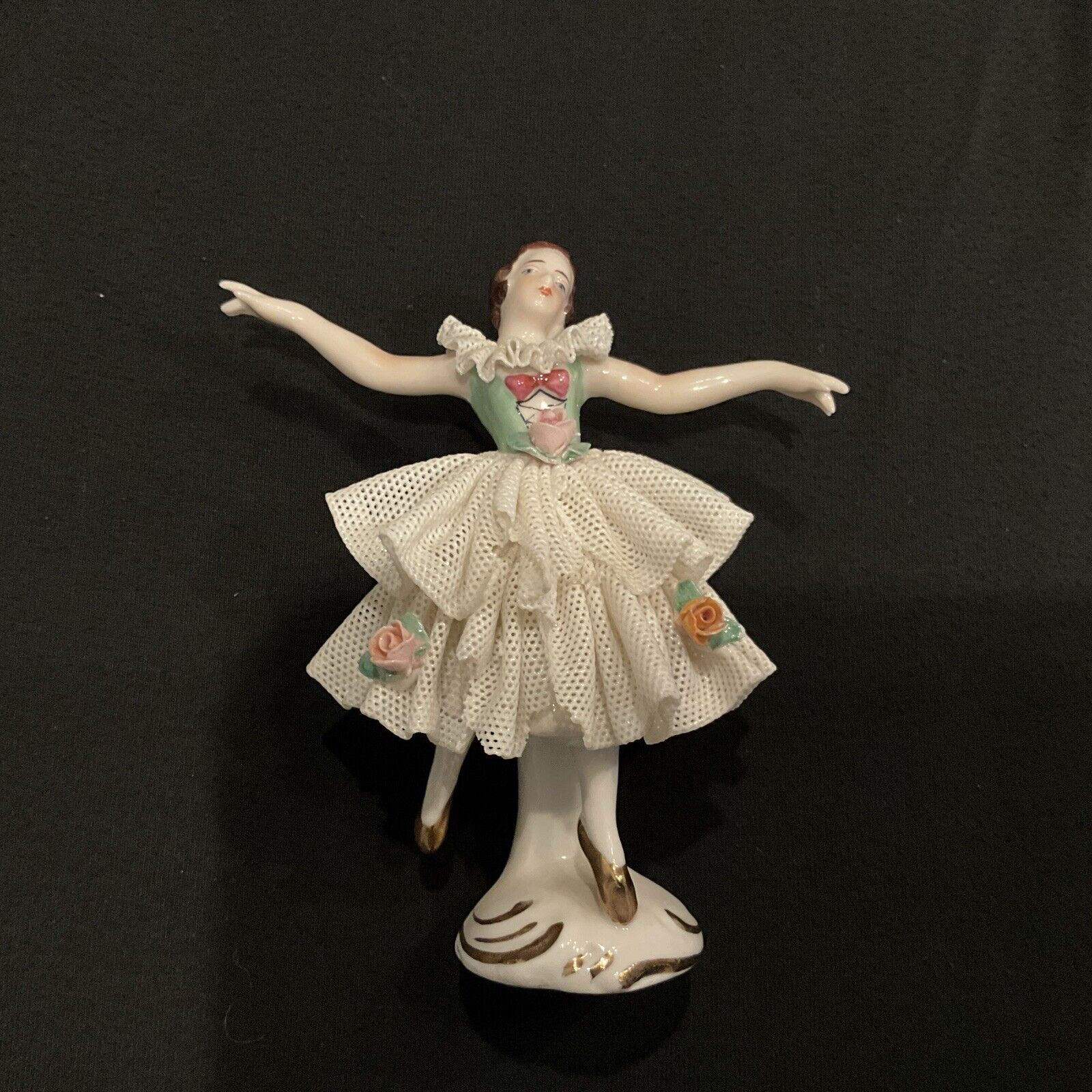 Antique Vintage German Dresden Lace Lady Porcelain Figurine Statue Very Rare