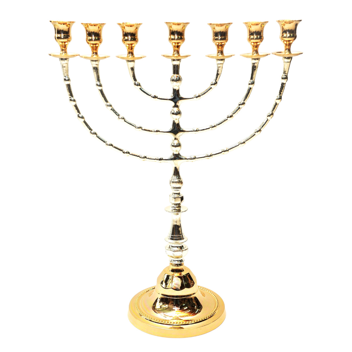 Authentic Temple Menorah Gold & Silver Plated from Jerusalem 22″ / 56cm