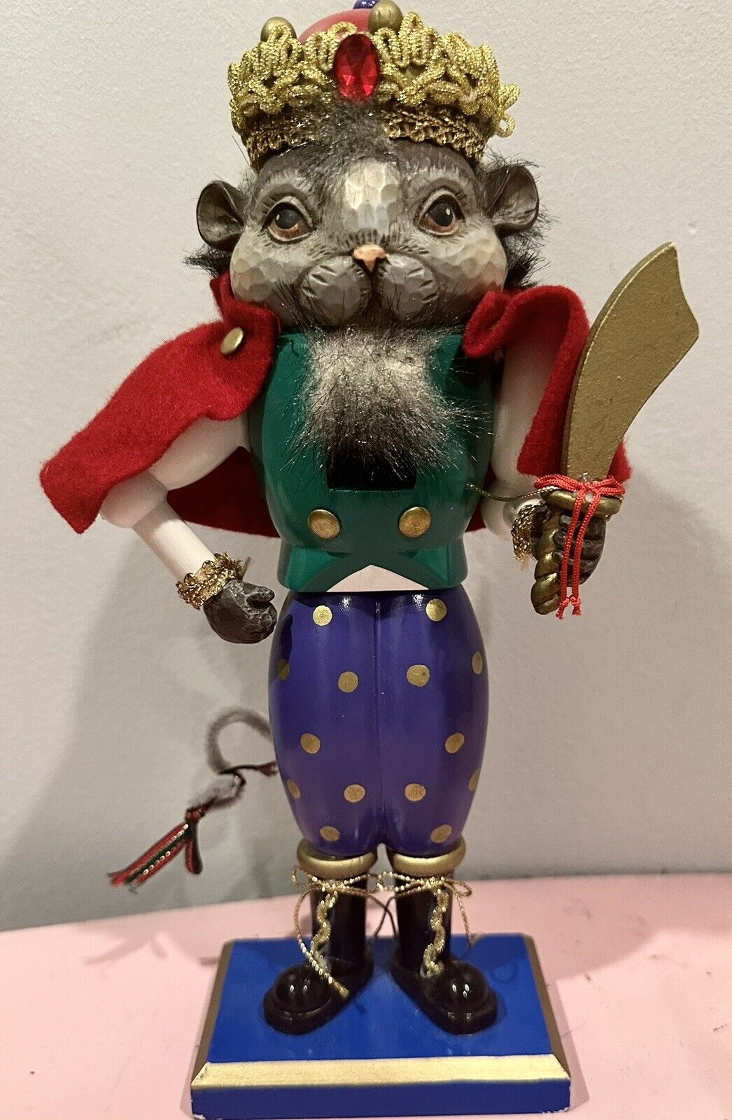 Mouse King Nutcracker Doll Toy Soldier Wood  BRN Designs 10.5 in Tchaikovsky