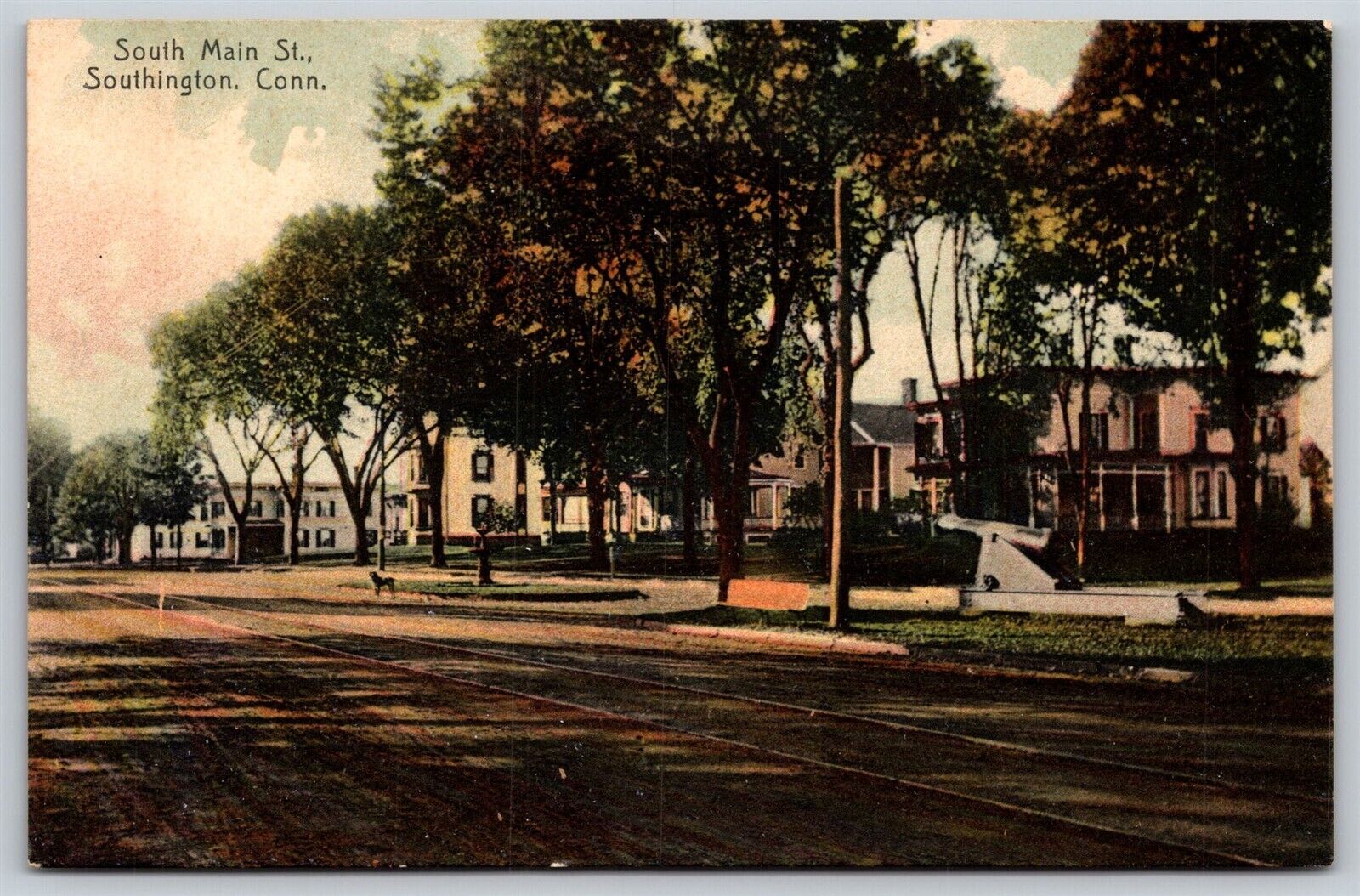Postcard South Main Street, Southington CT M139
