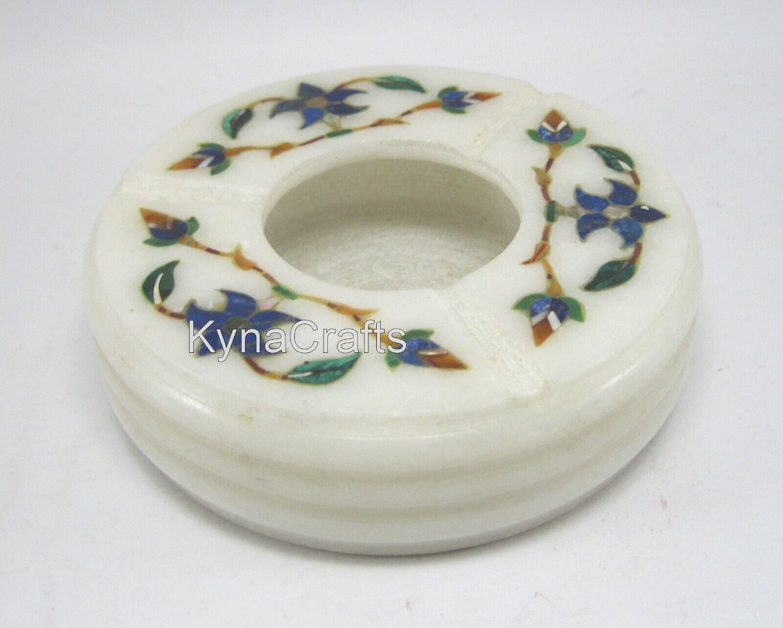 4 Inches Inlaid with Antique Design Cigar Holder Marble Ashtray for Hotel Decor