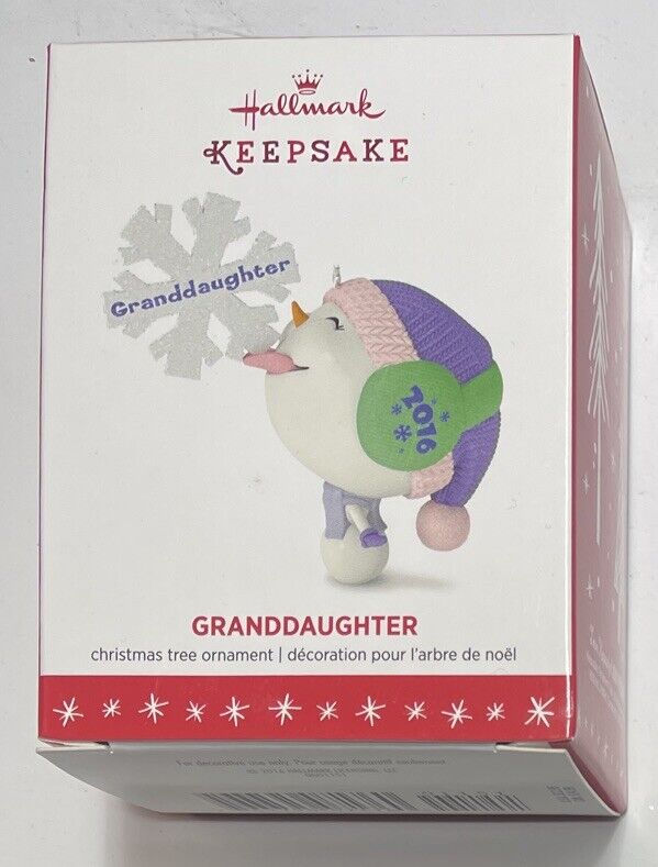 2016 Hallmark Keepsake “Granddaughter”Christmas Ornament Snow-girl Snowflake