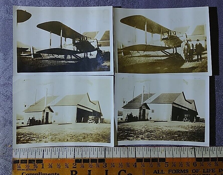 4 EARLY Us Mail Bellefonte Pennsylvania Biwing Airplane Airfield Plane PHOTO Old