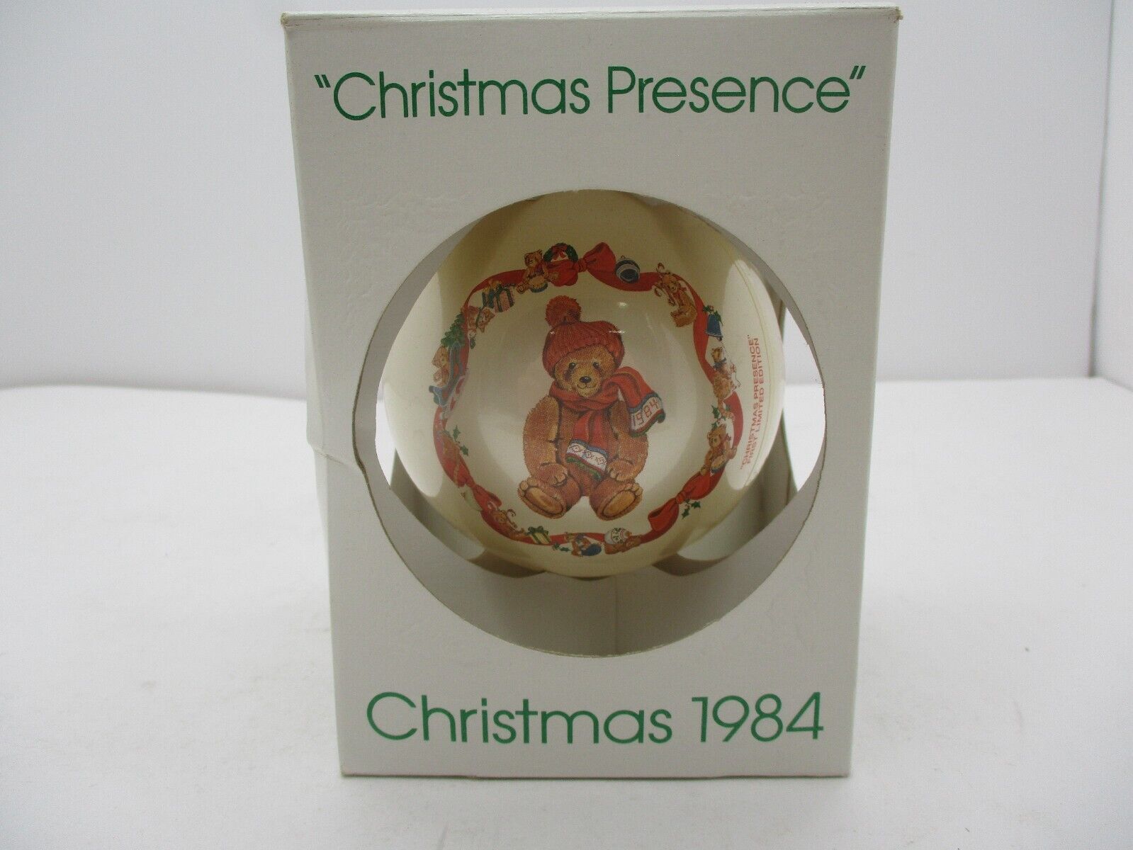 Vtg Schmid Gordon Fraser Christmas Ornament 1984 Christmas Presence Teddy Bear 