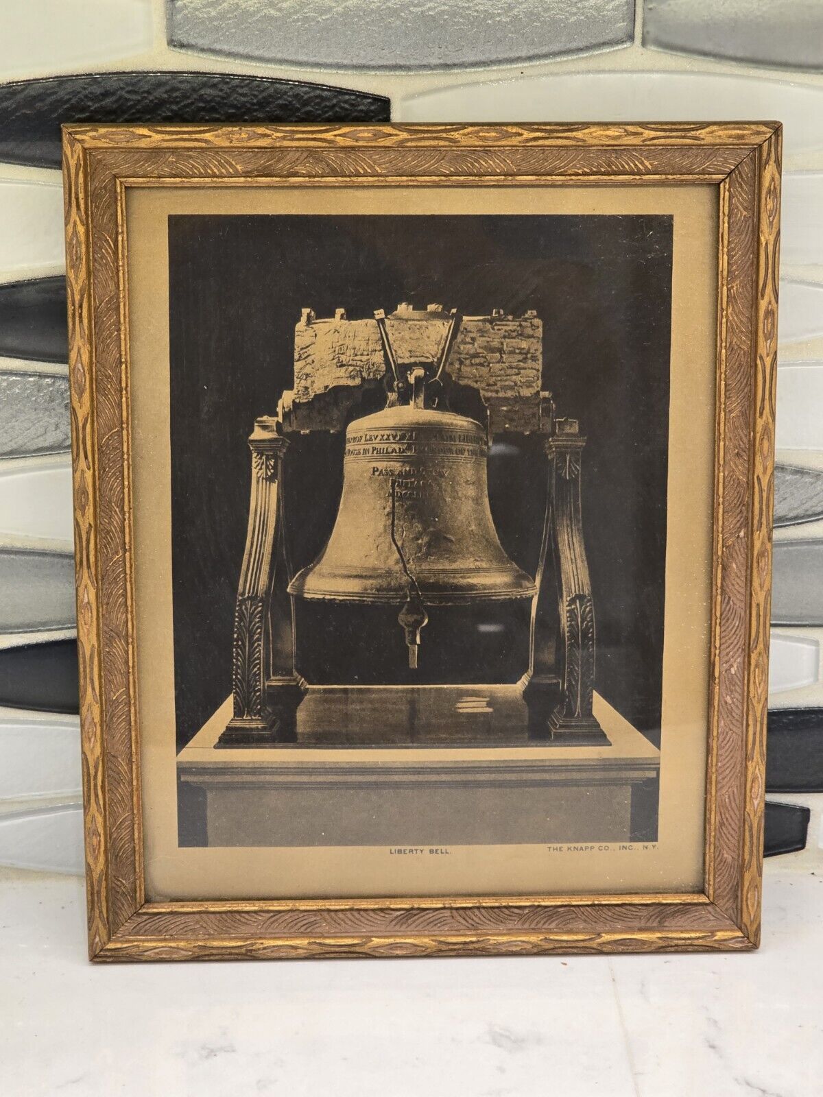 **THE LIBERTY BELL** 1929 - Framed Antique-Vintage Print-The Knapp Company-RARE