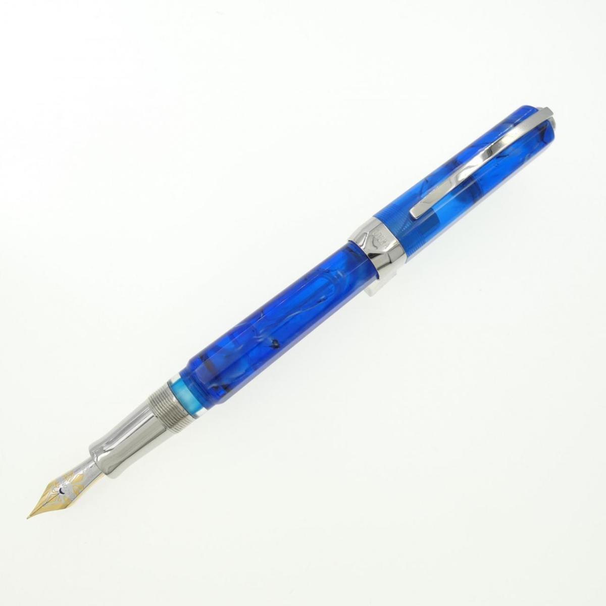 Visconti Opera Master Demo Stream Blue Fountain Pen 18K Fine Used