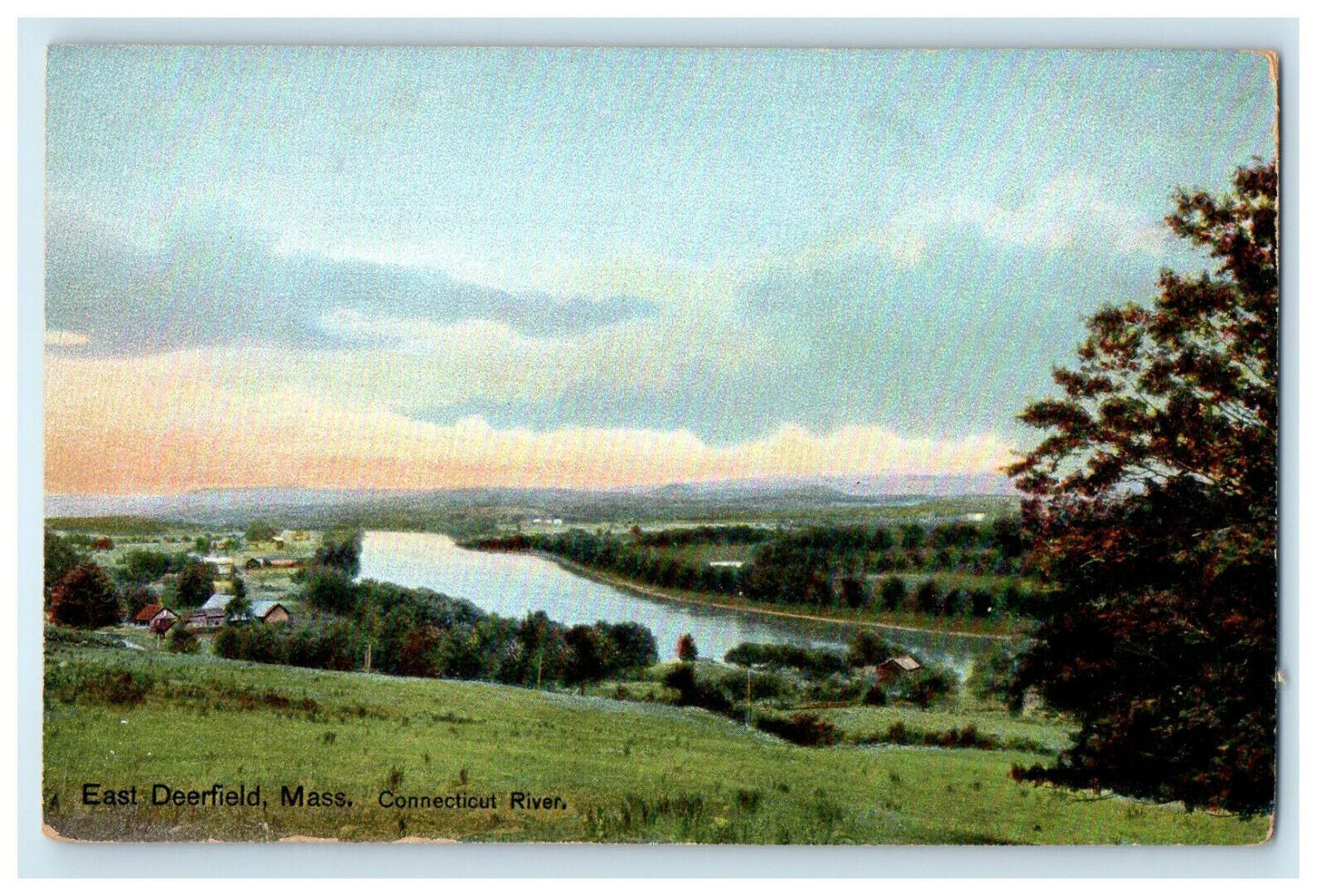 c1920s Connecticut River, East Deerfield, Massachusetts MA Posted Postcard