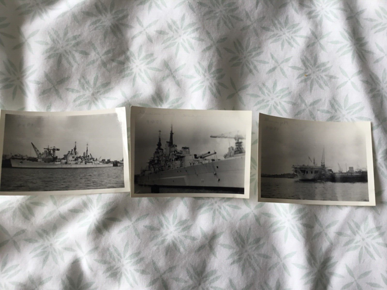 HMS Vanguard at Plymouth Dock - 1949 Photographs x2 & Aircraft Carrier