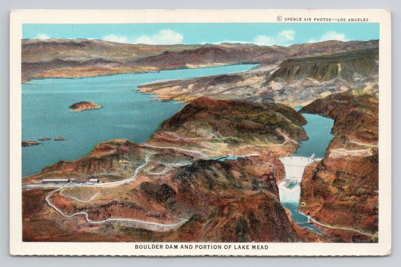 Postcard Boulder Dam And Portion Of Lake Mead