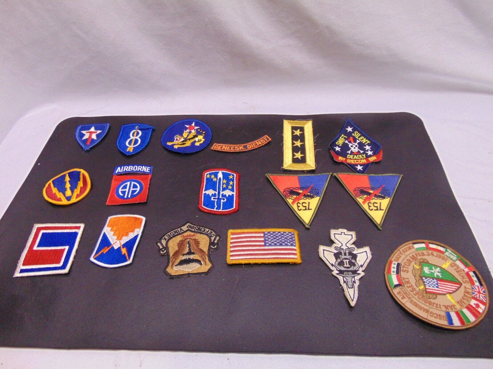 lot of 17 US Army Military Patches swords Airborne Defensor vindex 753 1st recon