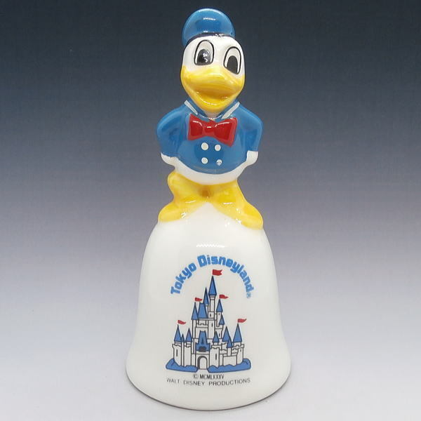 Disney Donald TDL Bell Figure Tokyo Disneyland 1985 Porcelain 10cm Excellent