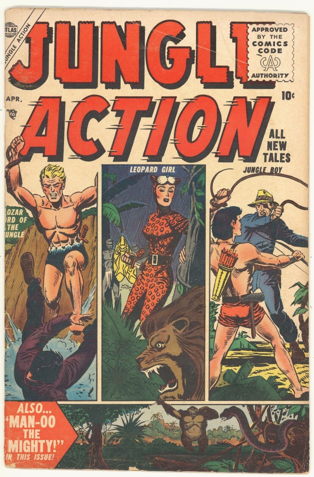 Jungle Action #4 VG+ 4.5 (Atlas, 1955)