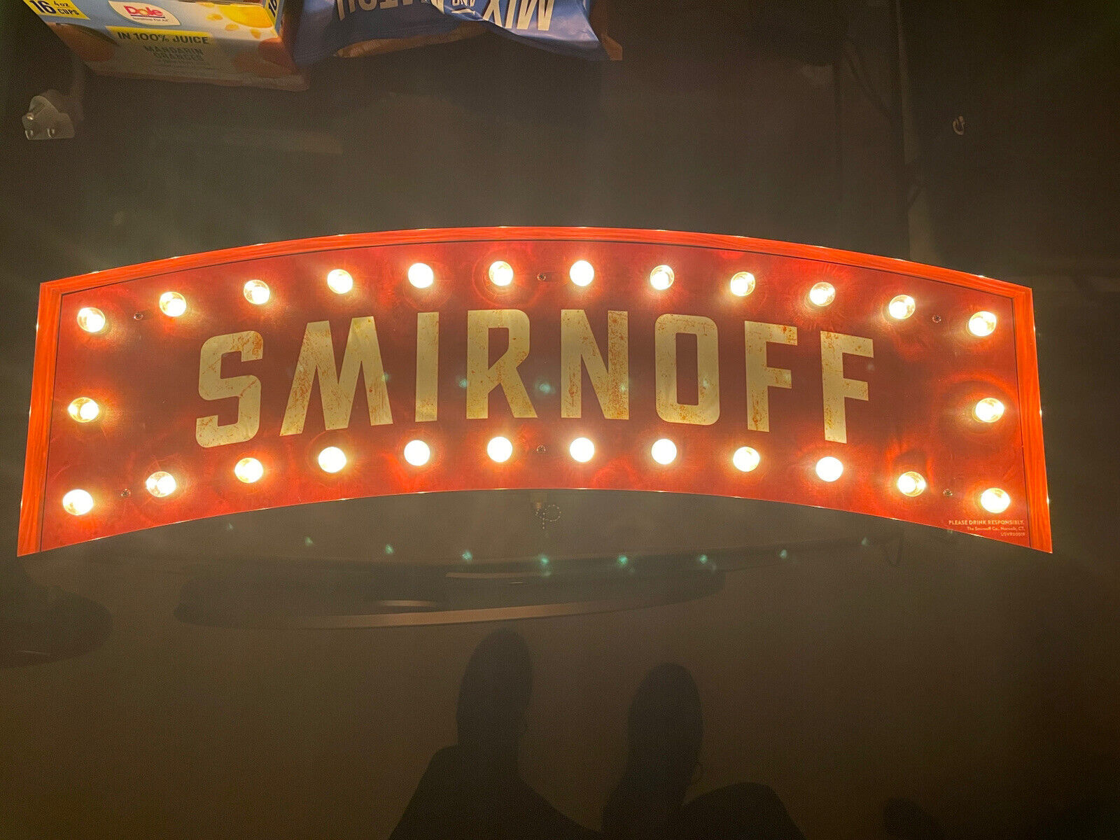 Smirnoff Lighted Sign Led Bulbs Vintage Looking Man Cave, Bar New And Very Rare