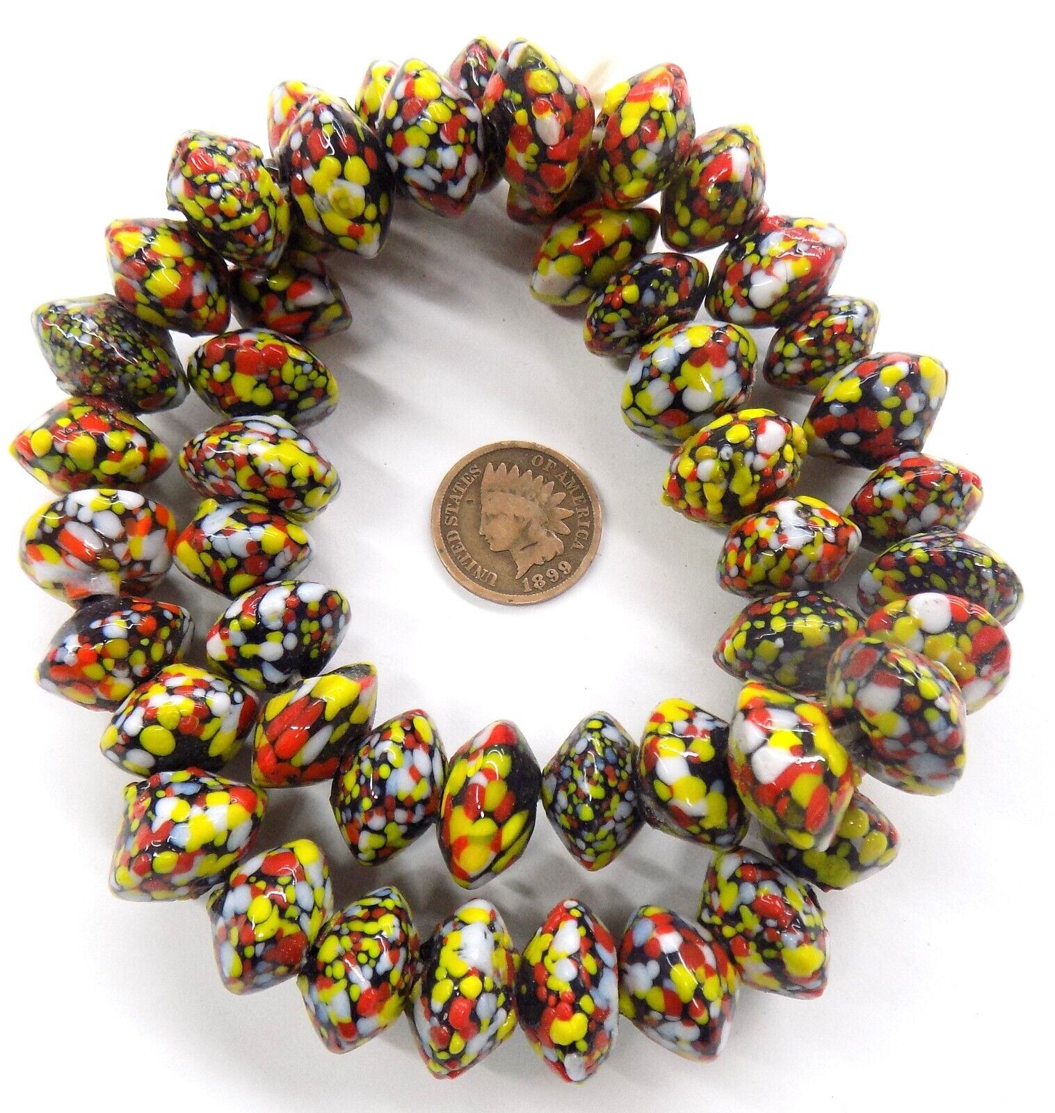 50 End of the Day Crumb Bicone Trade beads African Trade   T Stock T270