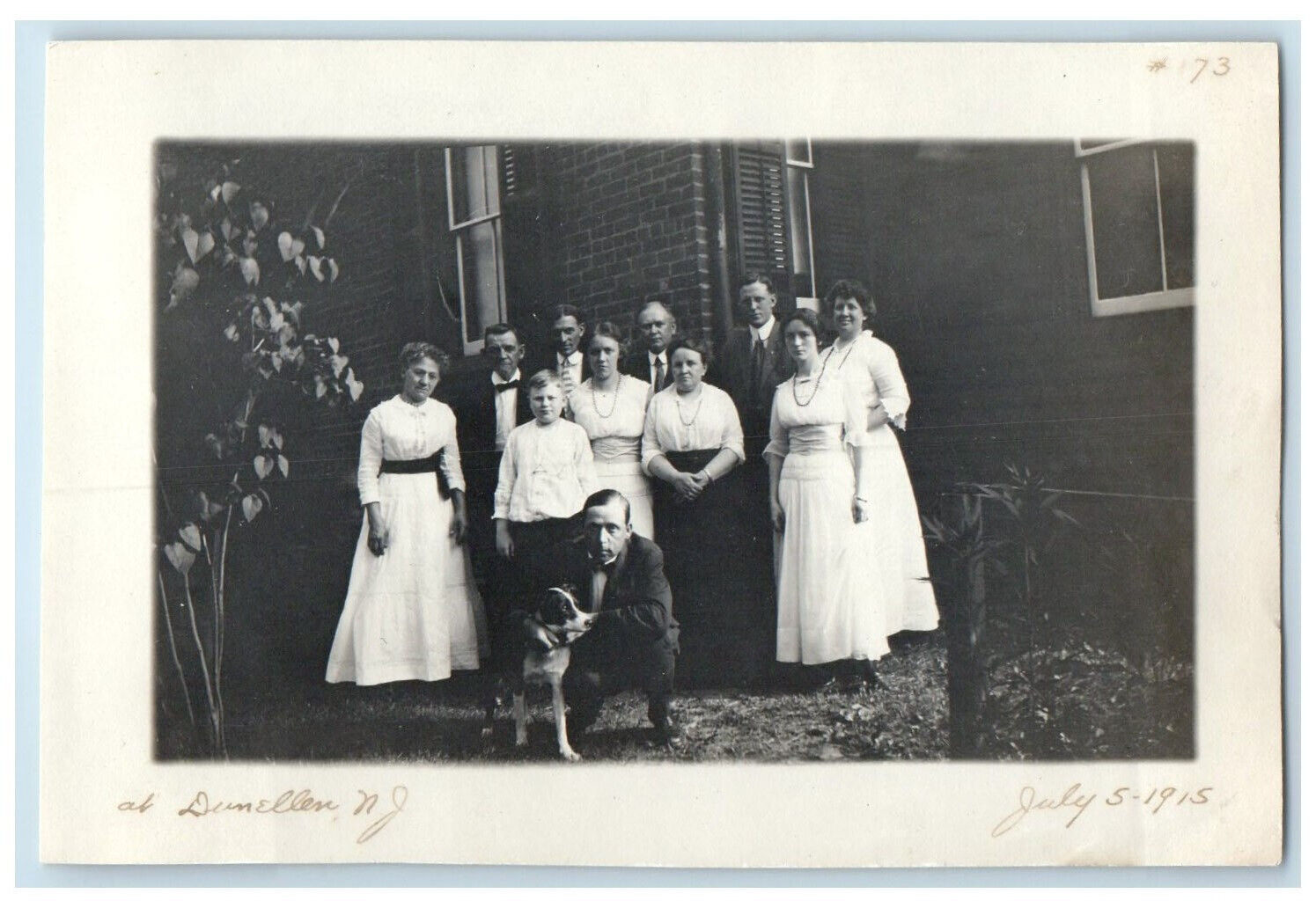 1915 Mom Dad Siblings Family Picture at Dunellen New Jersey NJ Unposted Photo