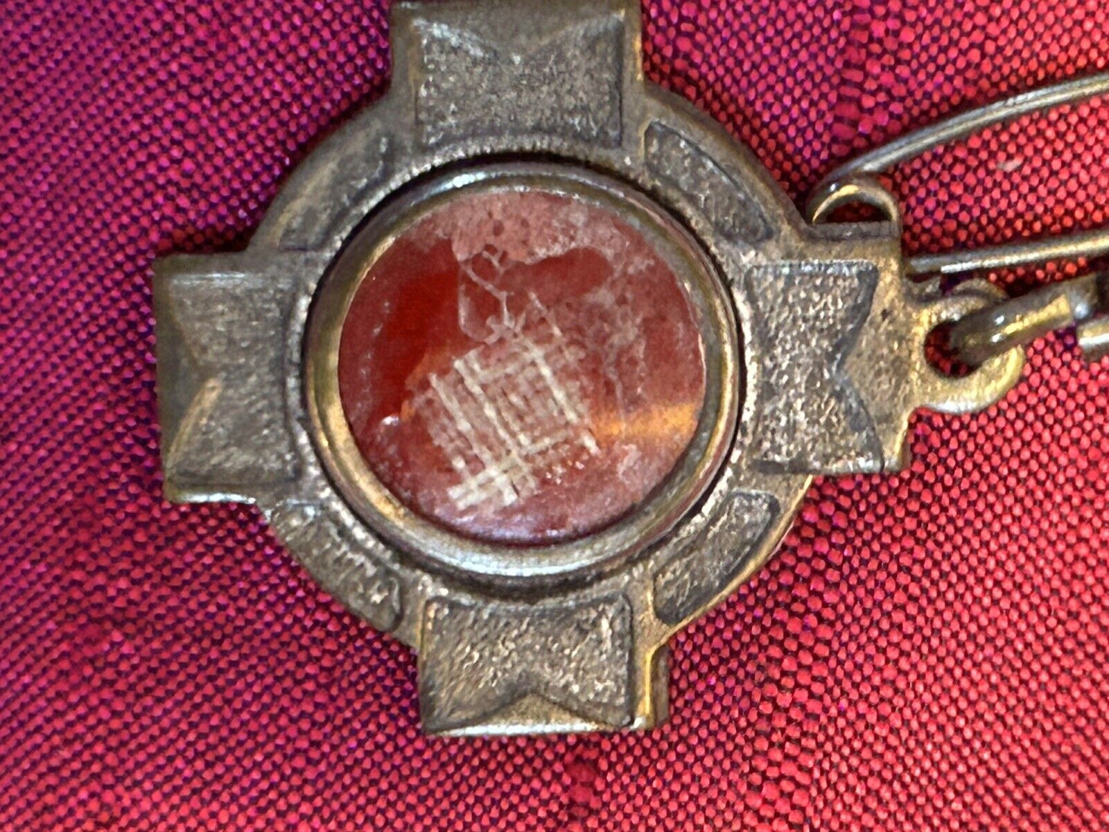Antique Vintage Religious Reliquaries Grouping 5 Items: 2 Reliquaries Gold Cross