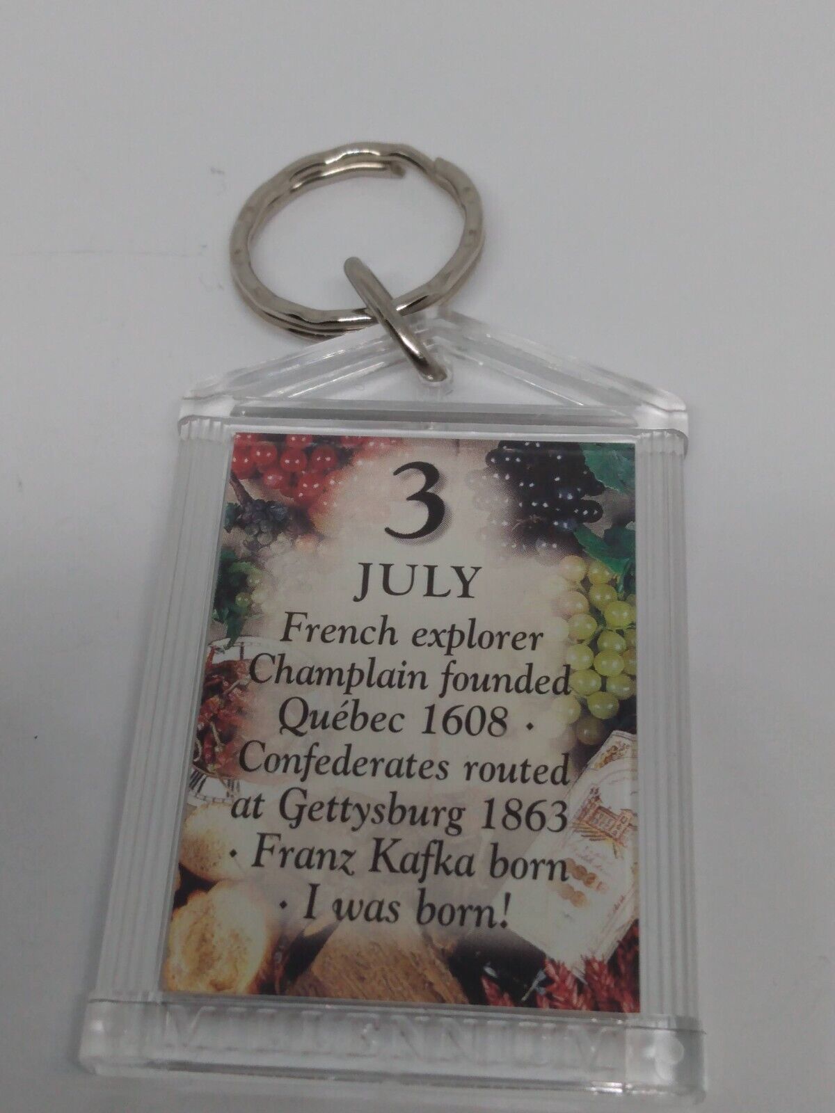 July 3 On This Day History Birthday Plastic Keyring Accessory