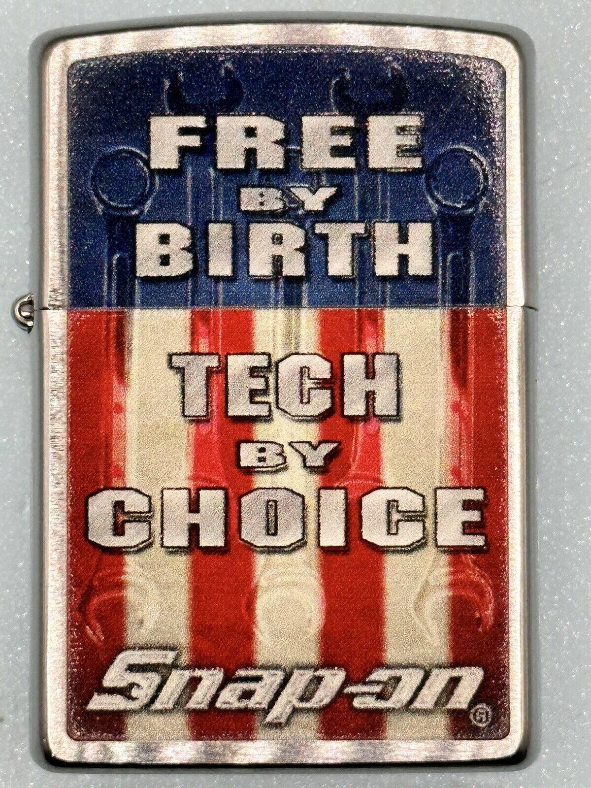 2016 Snap On Tools Free By Birth Tech By Choice Chrome Zippo Lighter NEW