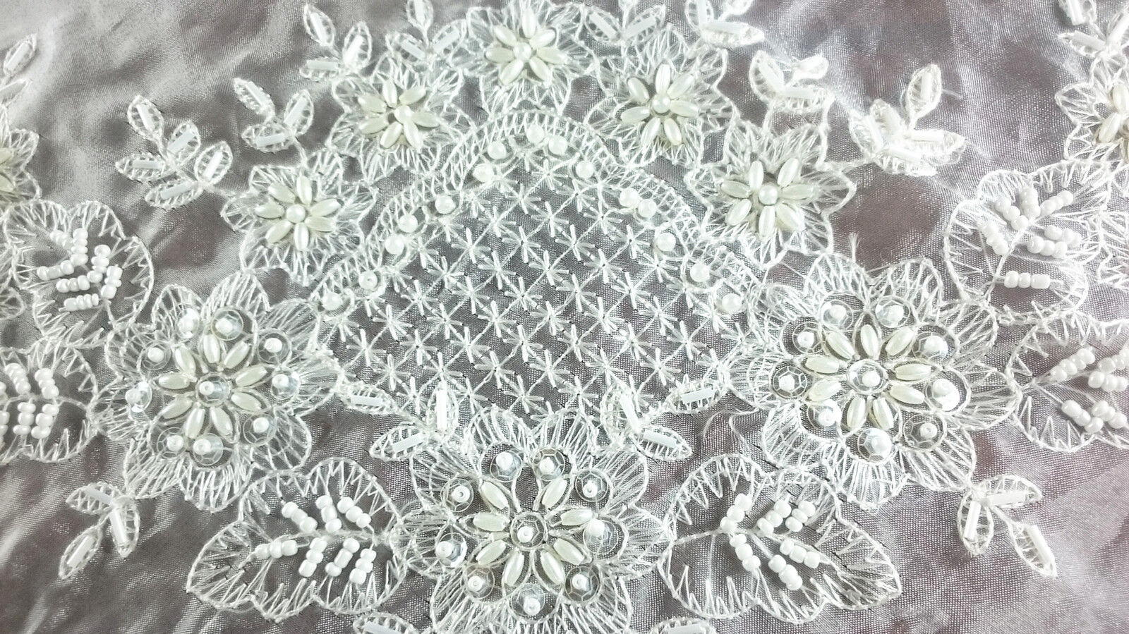 Embroidery Handmade Beaded Pearl Embroidery 33x33