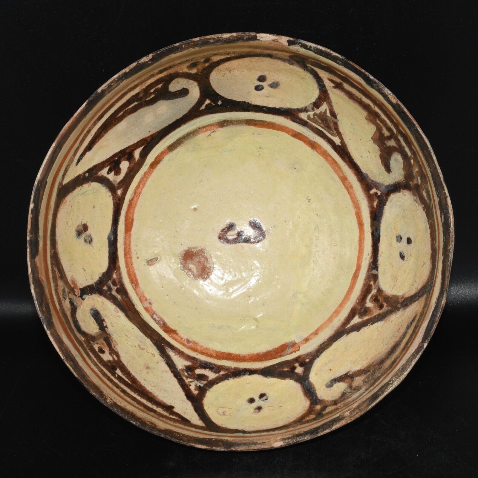 Intact Ancient Early Islamic Near Eastern Nishapur Ceramic Bowl 10th century A.D