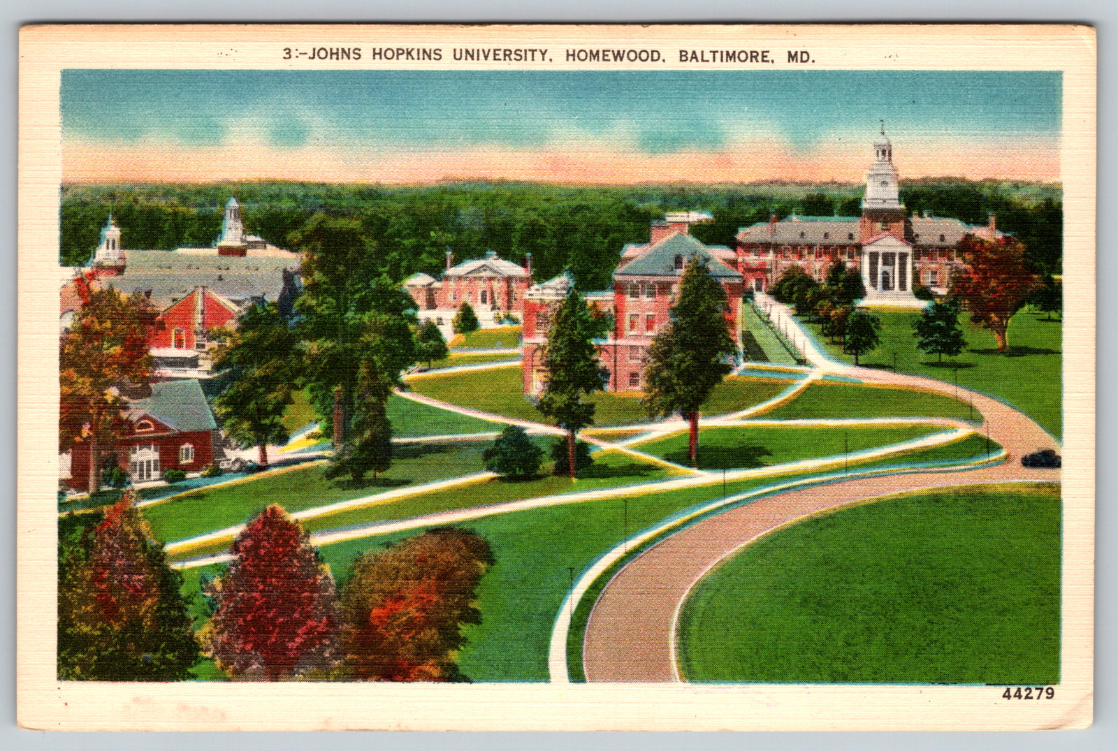 c1940s Johns Hopkins University Homewood Baltimore Maryland Vintage Postcard