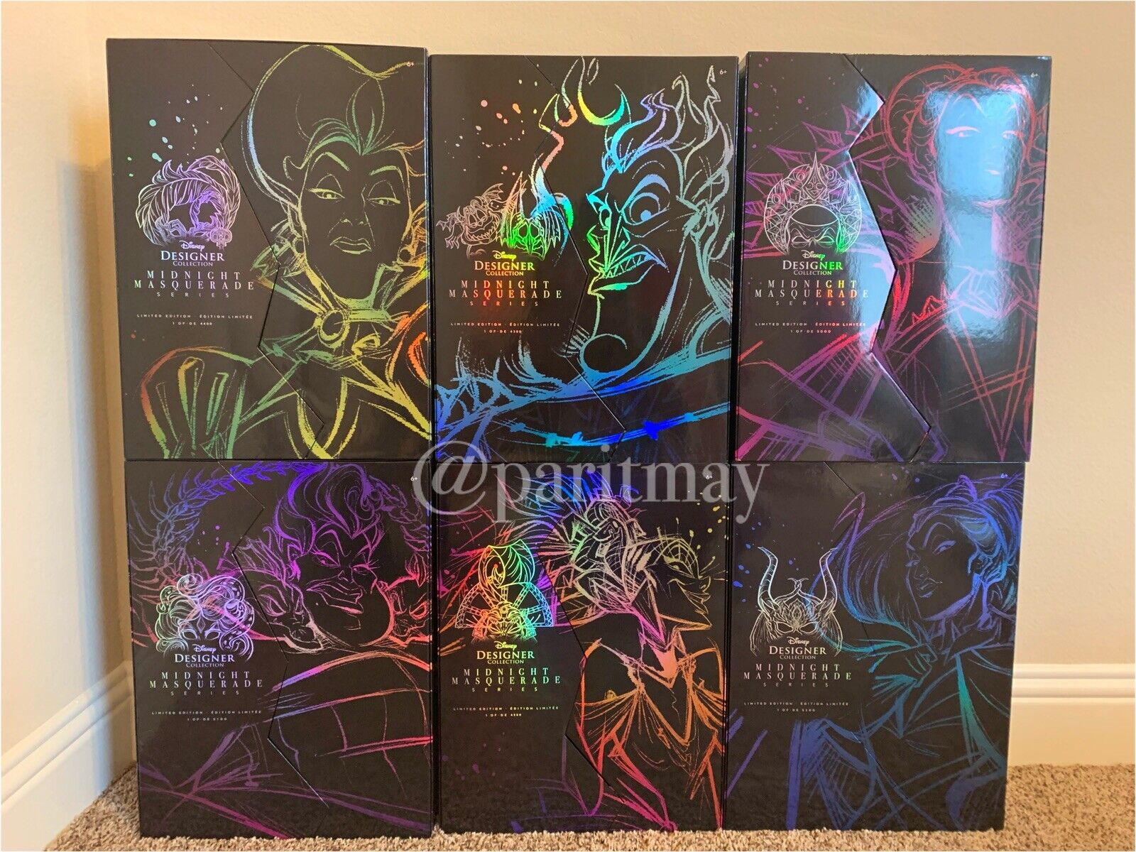 Disney Designer Midnight Masquerade Villians Series Limited Edition Complete Set