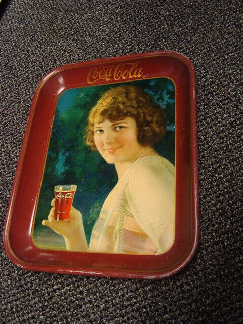 1924 Coca-Cola Tray, Maroon Rim Version