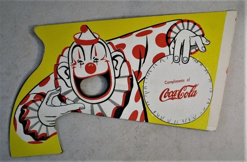 Vintage 1954 Coca Cola Advertising -- Paper Toy Gun with Circus Clown
