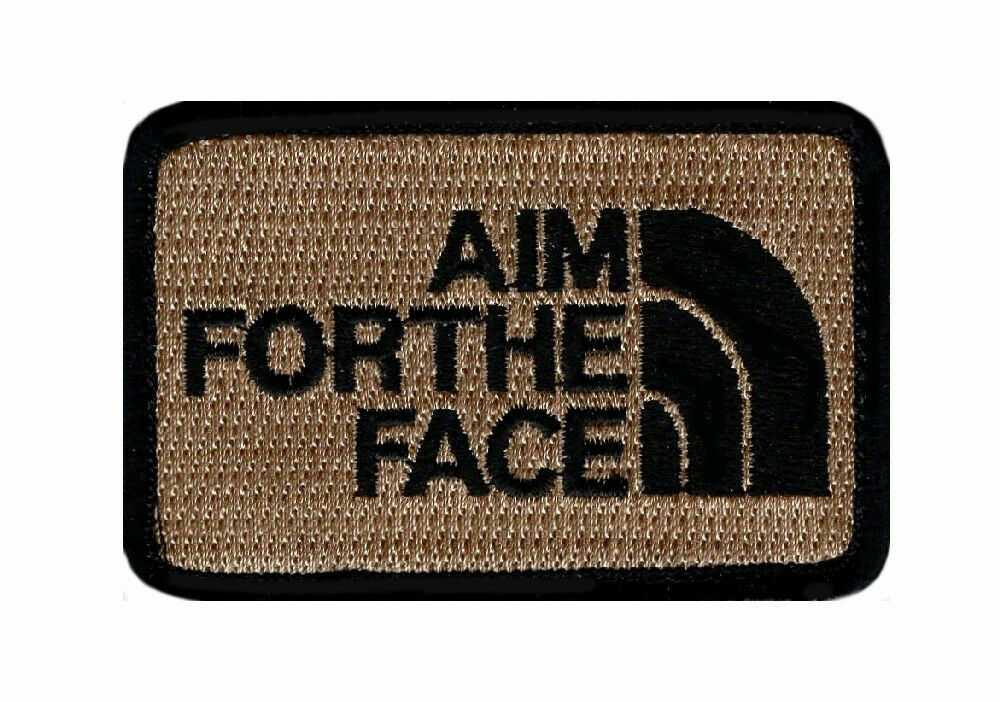 Aim for the Face Embroidered Morale Hook Fastener patch (3.0 x 2.0)