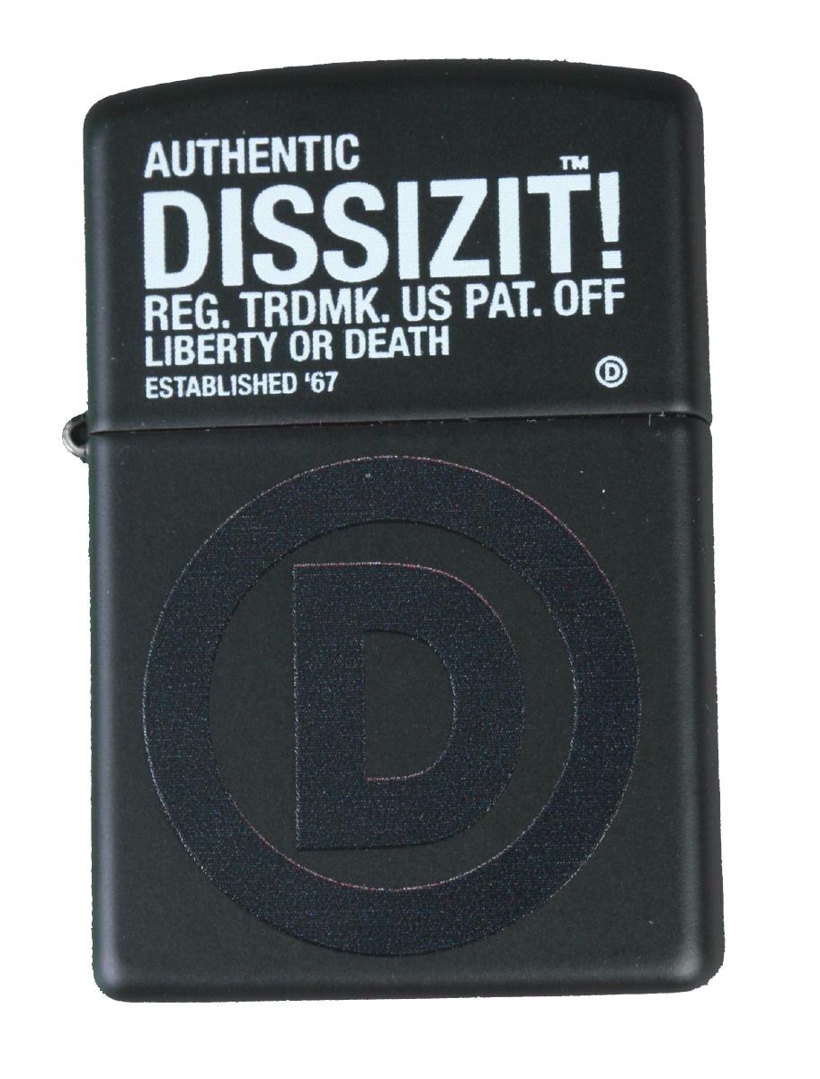 Dissizit Los Angeles Black Registered D Zippo Lighter 2011 Slick New in Box