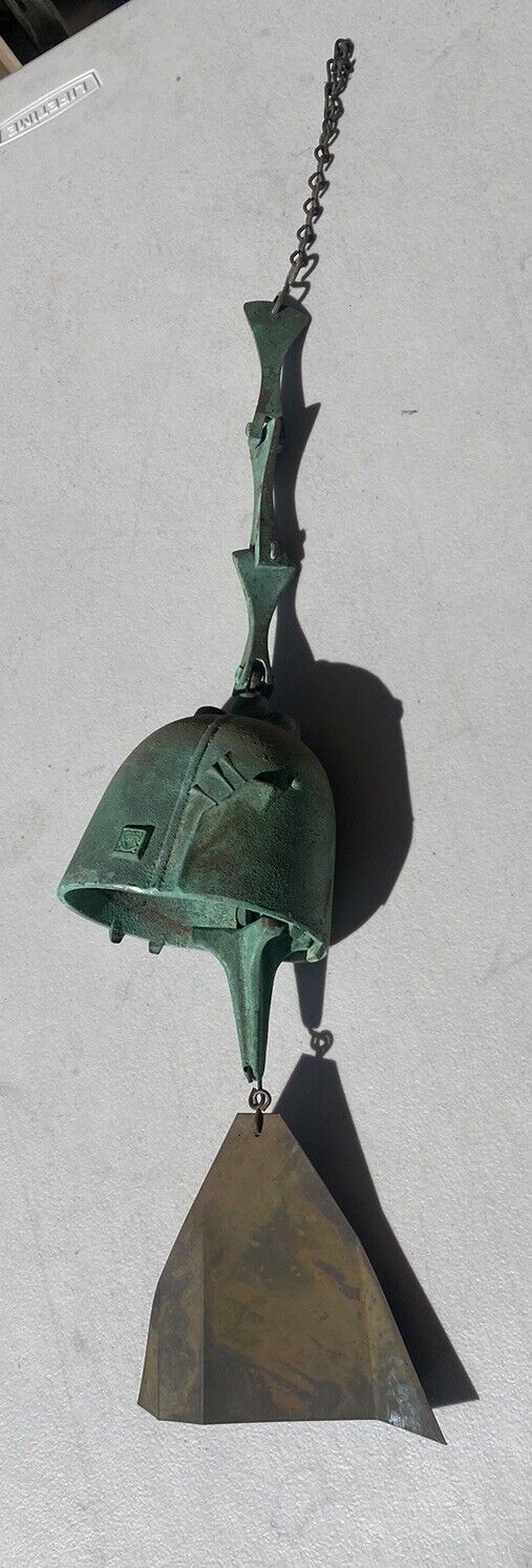 Vintage Paolo Soleri Cosanti Arcosanti Brutalist Cast Bronze Wind Bell Chime