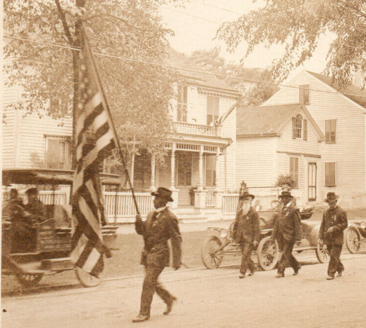 Connecticut GAR Union Civil War Veteran Parade Automobile Real Photo Postcard