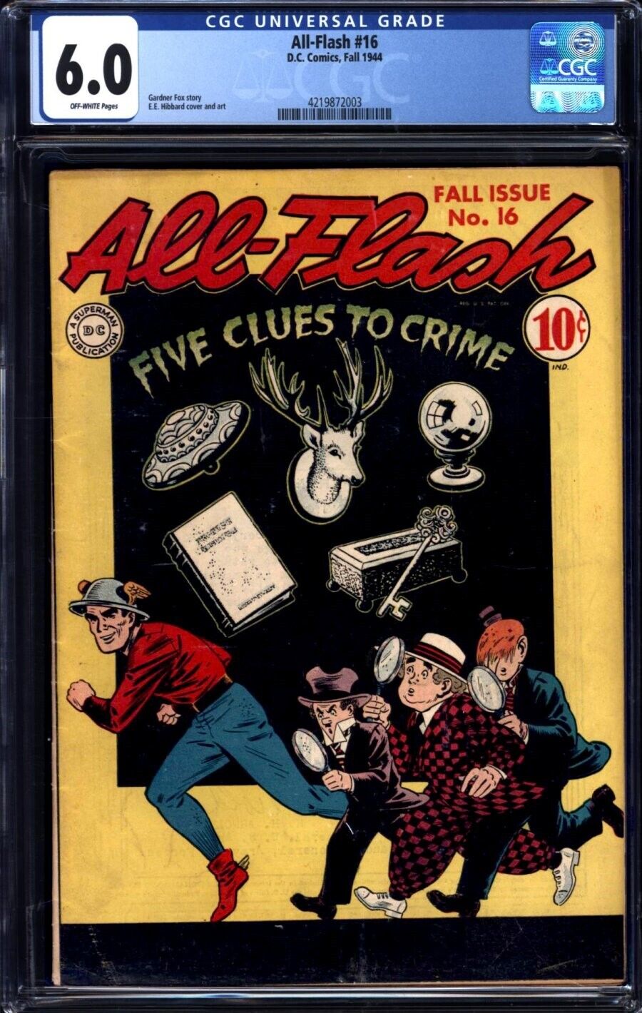ALL FLASH COMICS #16 DC COMICS 1944 GOLDEN AGE CGC 6.0 DECAPITATED HEAD COVER