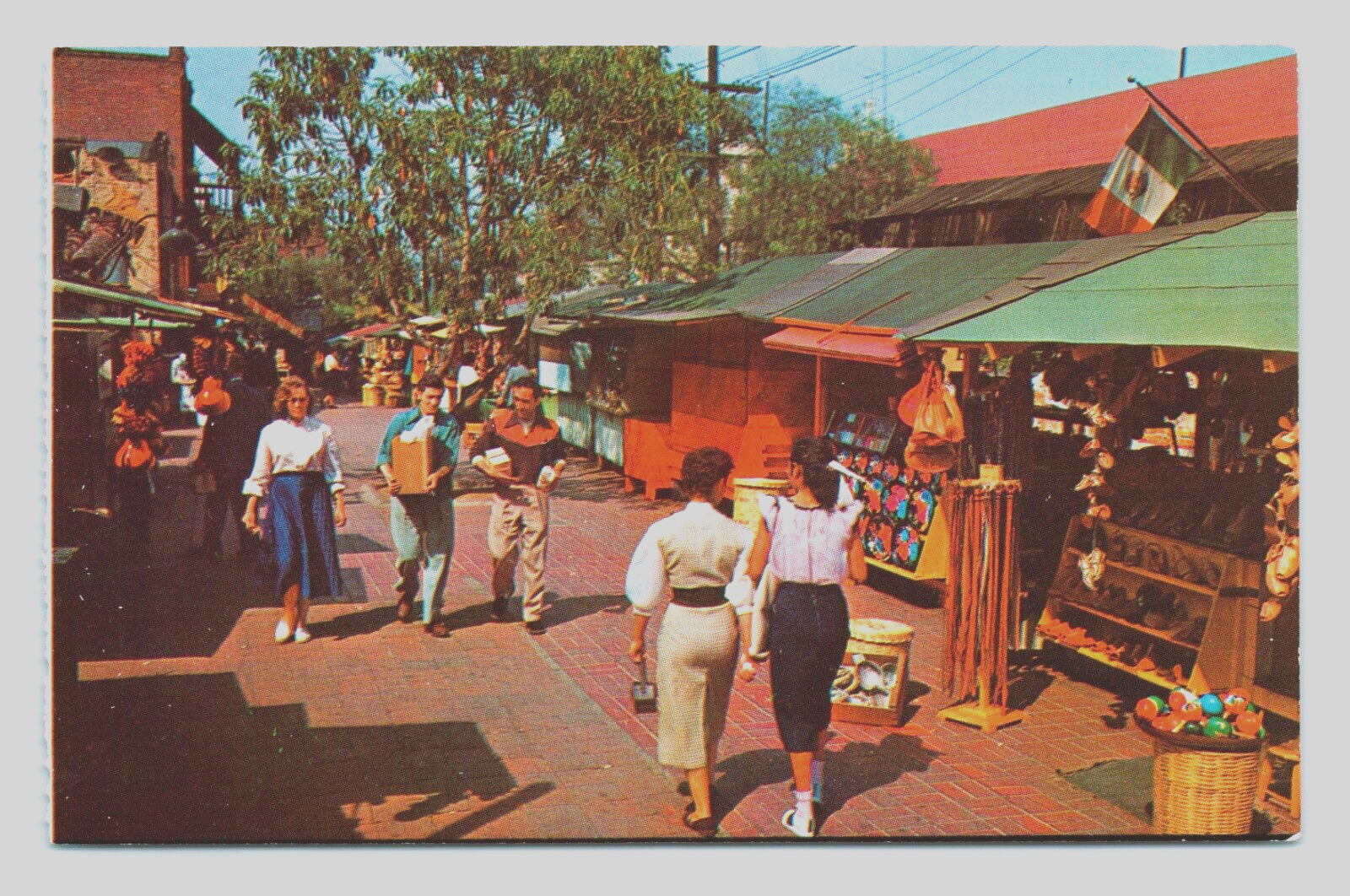 Los Angeles CA Olvera Street Scene Postcard Calle Olvera El Pueblo    pc26