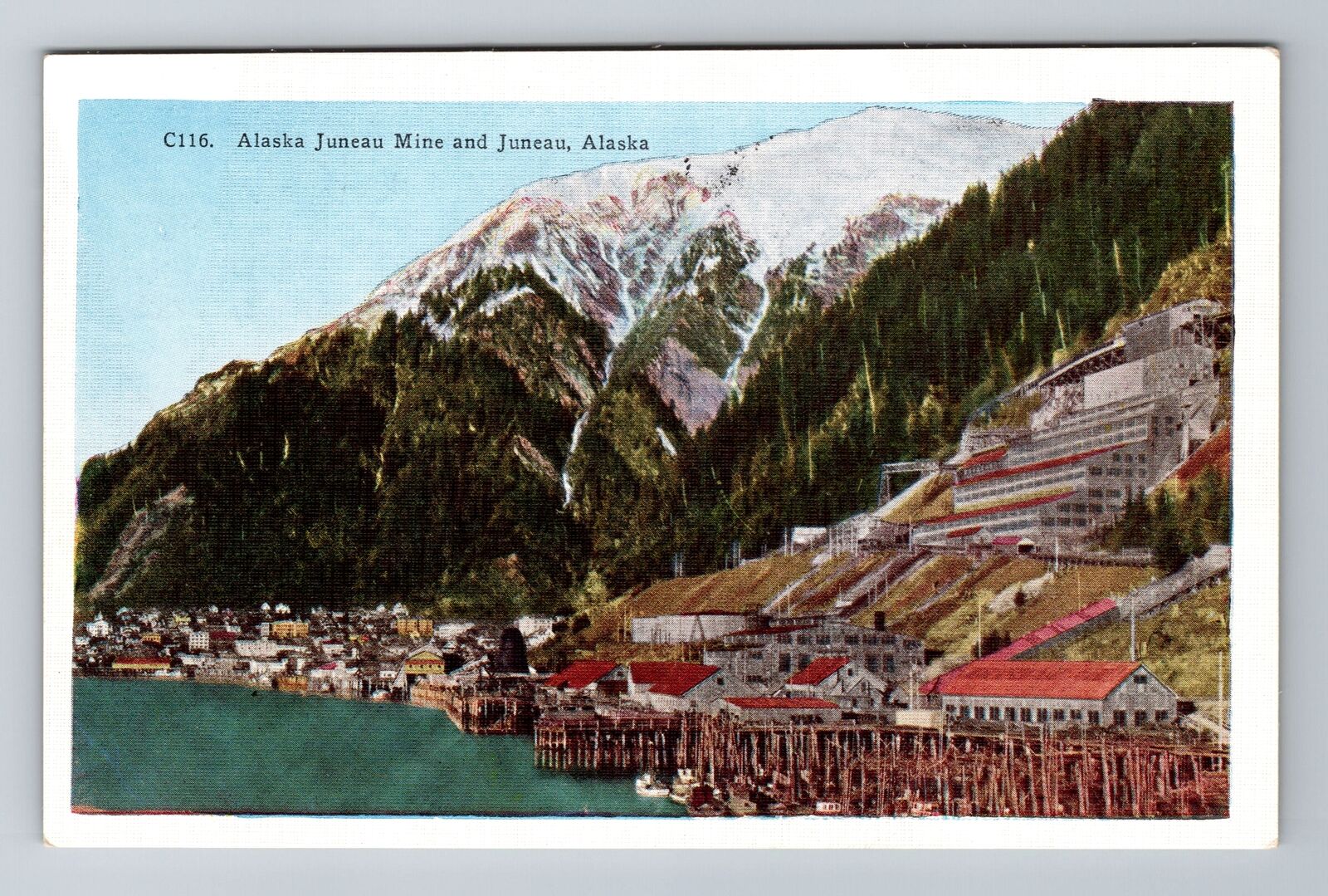 Juneau, AK-Alaska, Alaska Juneau Mine Antique, Vintage Souvenir Postcard