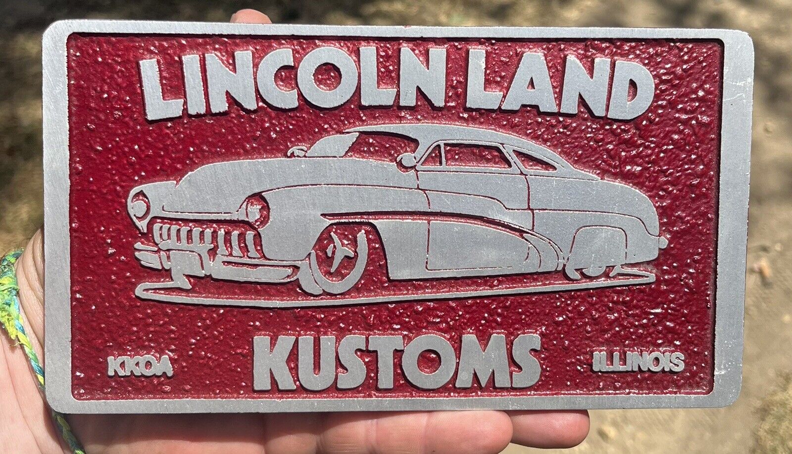 Vintage Lincoln Land Kustoms Illinois Car Club Plaque License Plate